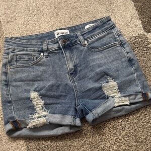 William Rast Distressed Blue Jean Shorts